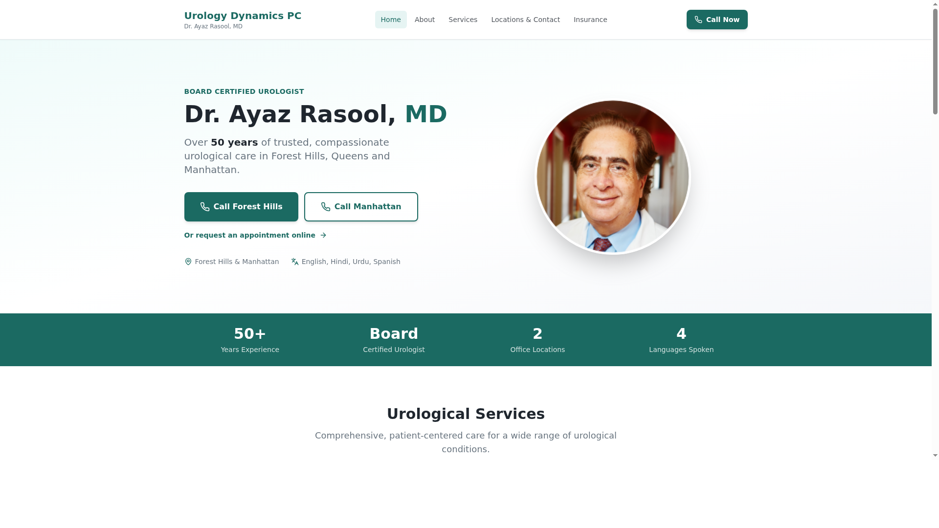 Urology Dynamics PC website screenshot